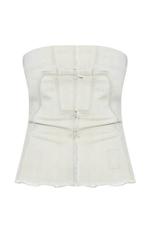 Top bustier Temple in denim elasticizzato lavato al latte RICK OWENS DRKSHDW | DS01F4127SDMW51